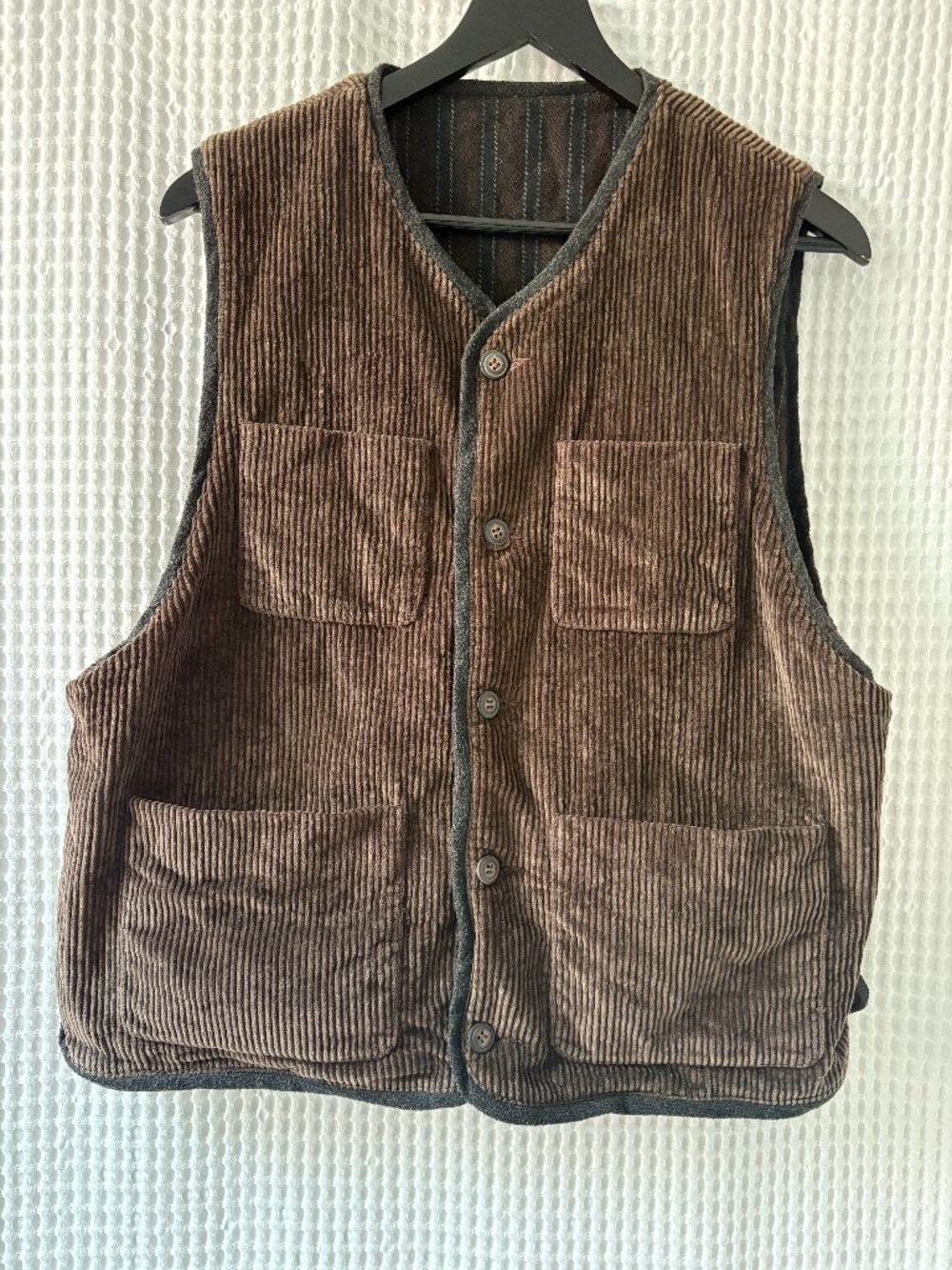 Vintage Geoffrey Beene men's reversible corduroy wool blend vest size large